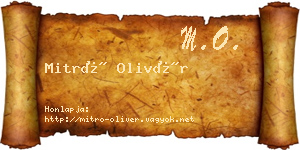 Mitró Olivér névjegykártya
